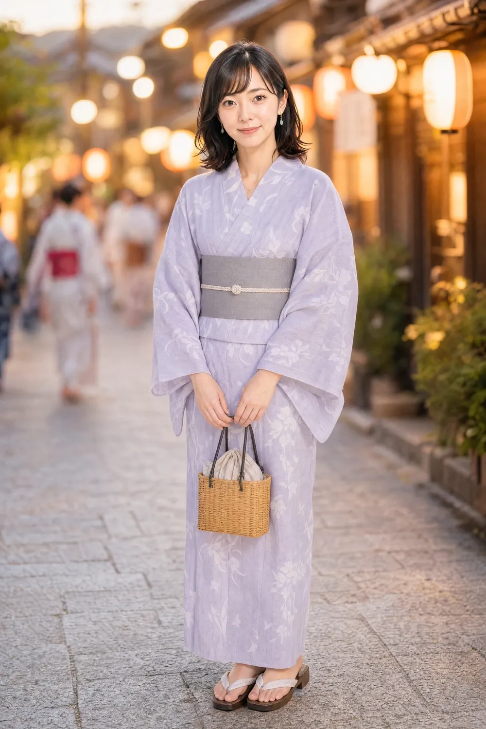 高峰明里が夏のイベントで来場者を案内するイメージ